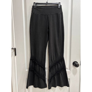 Chatoyant Black Mineral Washed Flare & Wide Leg Woman's Pants Size Medium